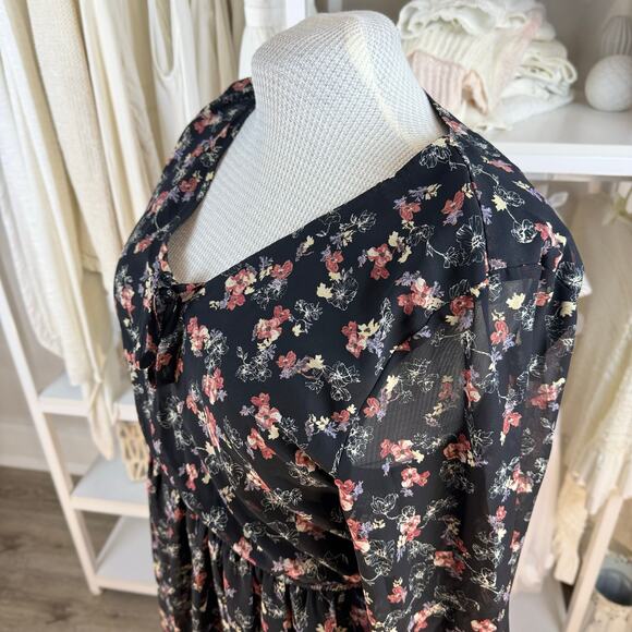 Maurices Sz. XL midi dress feminine floral, fall winter, Demure office #4396 - Picture 5 of 8